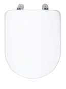 Copriwater Universale 35,3x43,3 cm in MDF Cerniere in Metallo Cromato Clodia Bianco Lucido