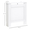 Copritermosifone in Legno a Griglia Bianco 78x82x19 cm 