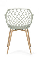 Set 4 Sedie 58x54x85,5 cm Optik in Plastica Verde