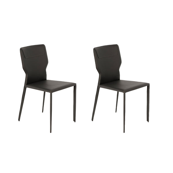 Set 2 Sedie 56x44xH86,5 cm in Similcuoio e Metallo Kim Grigio scuro prezzo