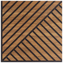 Set 10 Pannelli Decorativi Fonoassorbenti 58x58 cm in MDF Decoro D Obliquo Doppio Noce Asia