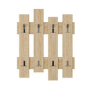 Appendiabiti a muro 64x81 cm Wave rovere 8 ganci rovere