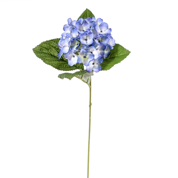 Set 8 künstliche Hortensien mit 4 Blättern, Höhe 62 cm, blau prezzo