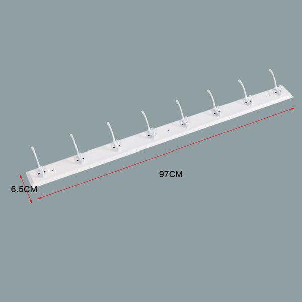 prezzo Appendiabito a muro 8 ganci 97x6,5 cm in Bambù Bianco
