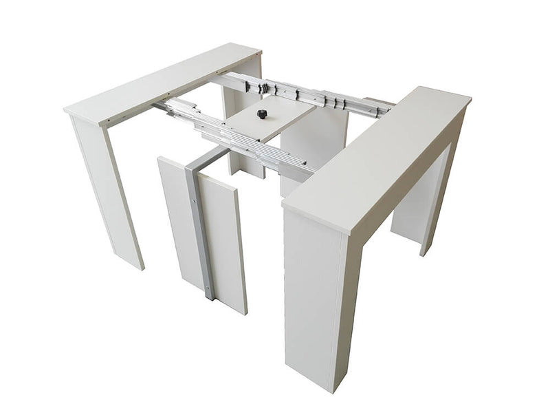 Consolle Tavolo Allungabile in Legno e Melamina 42/302x95x76cm TFT  Sky Bianco Cenere