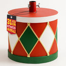 Base Albero di Natale Tamburo 32x31 cm Decoro Attacco Universale Rosso e Verde