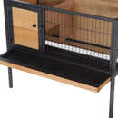 Conigliera Gabbia per Conigli 91,5x45x70 cm in Legno e Metallo Nero