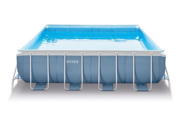 sconto Oberirdischer quadratischer Pool H107x427x427cm mit Leiterpumpe und Intex-Prismenrahmenabdeckungen