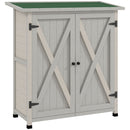 Armadio da Esterno con Tetto Impermeabile 110x55x117 cm in Legno di Abete Grigio  