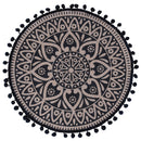 Set 6 Tovagliette Ø38 cm  in Juta VdE Tivoli 1996 Black Nero e Beige