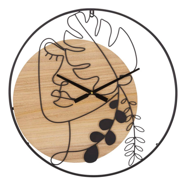 Orologio da Muro Elegant 60x2x60 cm in Ferro e MDF Nero e Marrone prezzo