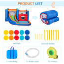 Castello Giostra Gonfiabile 380x340x170 cm con Scivolo Piscina e Pompa Multicolor