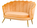 Divano 2 Posti 128x85 cm in Velluto Caramello