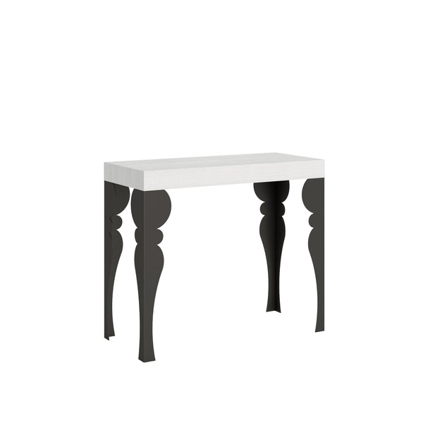 Consolle Allungabile 90-300x40x77 cm in Nobilitato Bianco prezzo