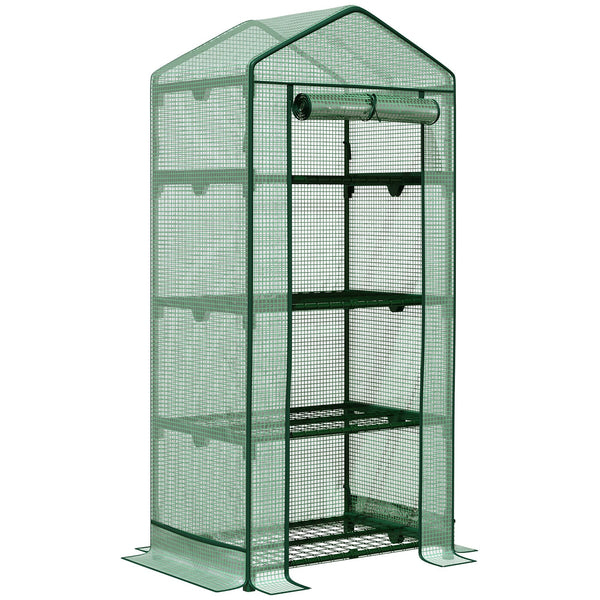 online Gartengewächshaus mit 4 Regalen 69 x 49 x 158 cm in Green Steel