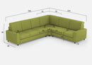 Divano Angolare 6 Posti 286x246x85 cm Sakar in Tessuto Verde
