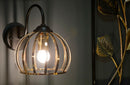 Lampada da Muro Elegant 20x30x25 cm in Ferro Nero e Oro
