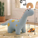 Sedia Poltrona per Bambini a Forma di Dinosauro 90x30x50 cm con Seduta Morbida Grigio