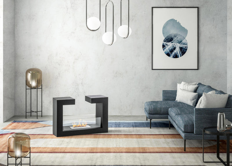 Camino a Bioetanolo da Pavimento 78x25x58 cm Nero