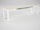 Tavolo da Pranzo Allungabile in Legno e Top in Melamina 130/290x80x76cm TFT  Tiche Bianco Cenere e Beige Grigio