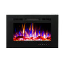 Camino Elettrico da Incasso 42x66x13,5 cm Effetto Fiamma 1500W Aladin Nero