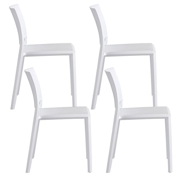Set mit 4 stapelbaren Stühlen 82 x 45 x 53 cm aus Polypropylen und Fiberglas Megan White sconto