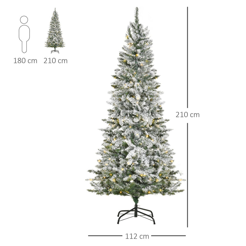 Albero di Natale Artificiale 210 cm 829 Rami 250 Luci LED Colorate Verde