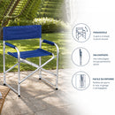 Sedia Regista 57x48x78 cm Struttura in Alluminio Rivestimento Tessuto Oxford Blu       