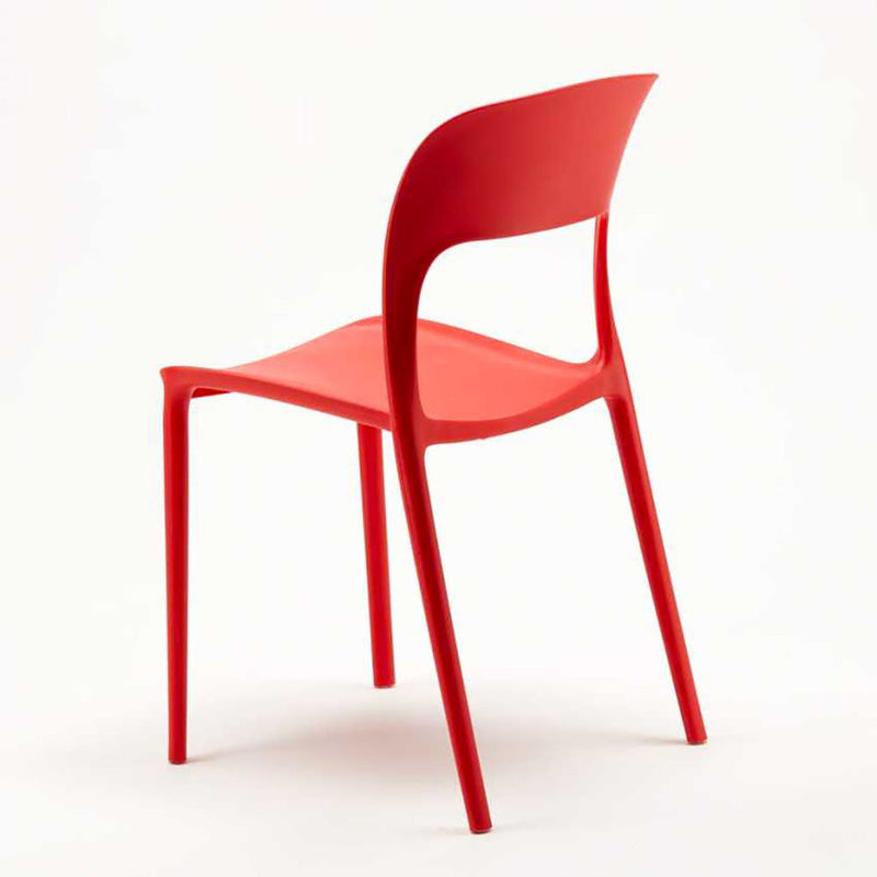 Set 4 Sedie da Giardino in Polipropilene Vandi Nere