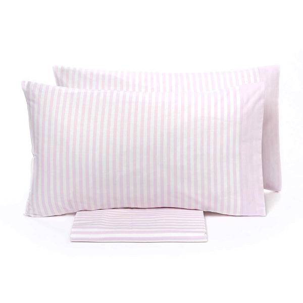 sconto Doppelter Bettbezug mit Tasche und Kissenbezügen Garngefärbt Garrini Jennifer Pink