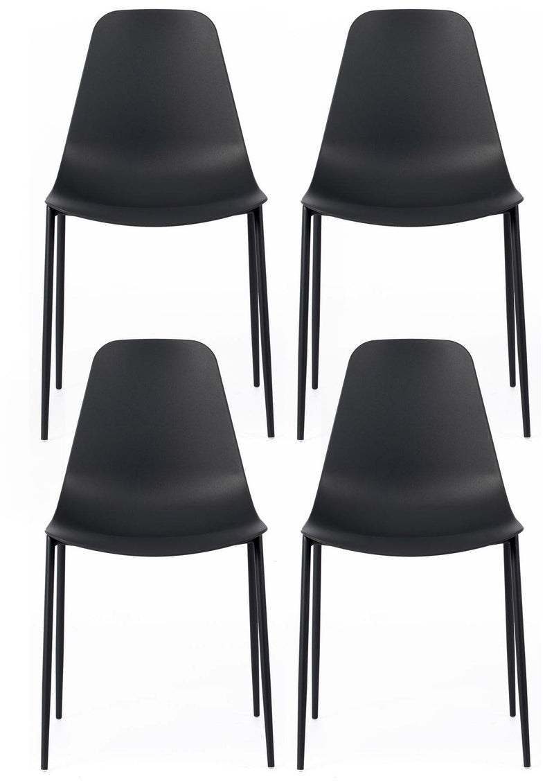 Set 4 Sedie 49x48,5xH88 cm in Polipropilene Frida Nero