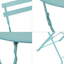 Set Tavolino e 2 Sedie Pieghevoli da Giardino in Acciaio Dalia Blu