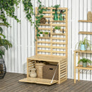 Cassapanca da Giardino 80x45x160 cm con Traliccio e 4 Ripiani con Chiusura Magnetica in Legno      