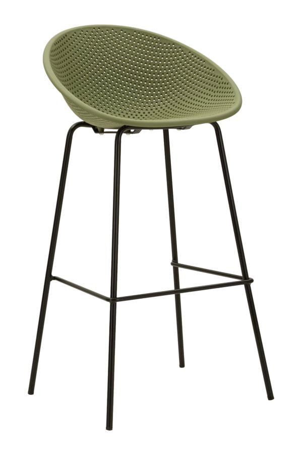 sconto Sgabello Bar Ibiza Verde Set 2 Pz 50x50x98 cm in Polipropilene e Metallo Verde e Nero