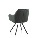 Set 2 Sedie Imbottite 58x57x84 cm in Velluto Verde