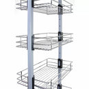 Colonna Estraibile per Mobile da Cucina 6 Cestelli H190-220 cm in Acciaio Inossidabile