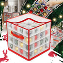 Scatola Portaaddobbi Natalizi 30x30x30 cm per 64 Palline Pieghevole con Zip in PP      