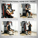 Stazione Fitness Multifunzione 225x175x200 cm in Acciaio e PU Nero