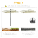 Ombrellone da Giardino 2x1.25 m Palo Ø28 mm in Alluminio Inclinabile Crema 