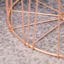 Set 2 Tavolini Contenitori Ripiano Rimovibile in Metallo e MDF Oro Rosa e Legno