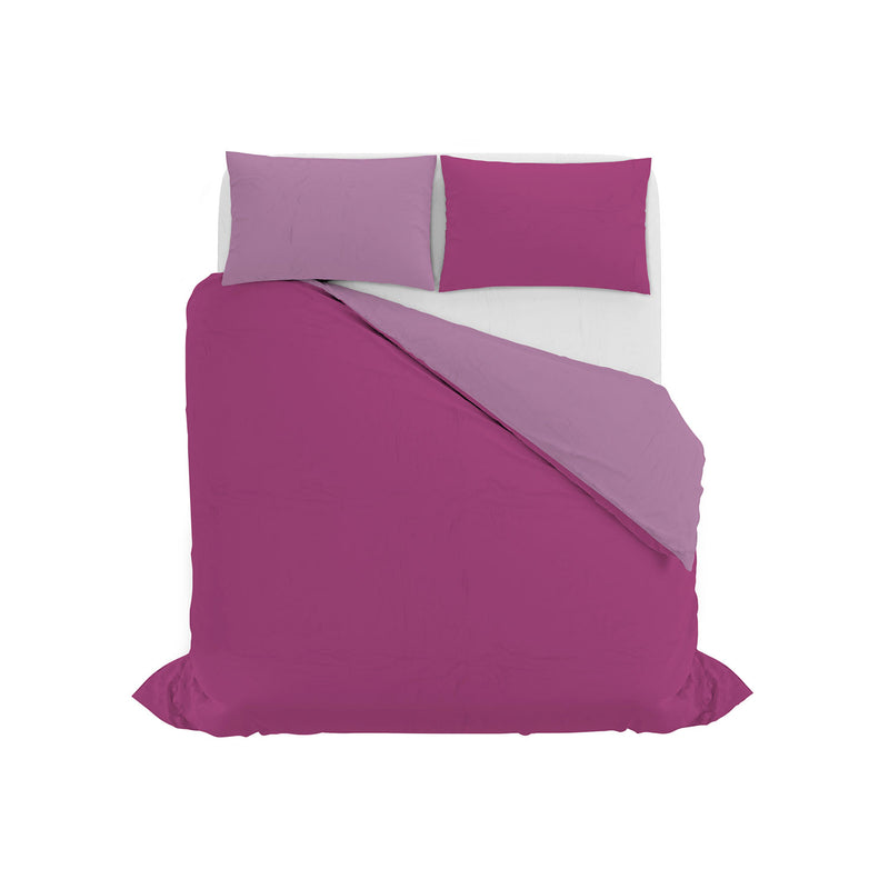 Copripiumino con Sacco e Federe in Tinta Unita Double Face Linea Vera Fucsia e Lilla