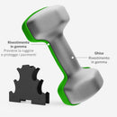 Set Manubri con Supporto 6 Manubri 12kg Totali in Metallo Multicolore      