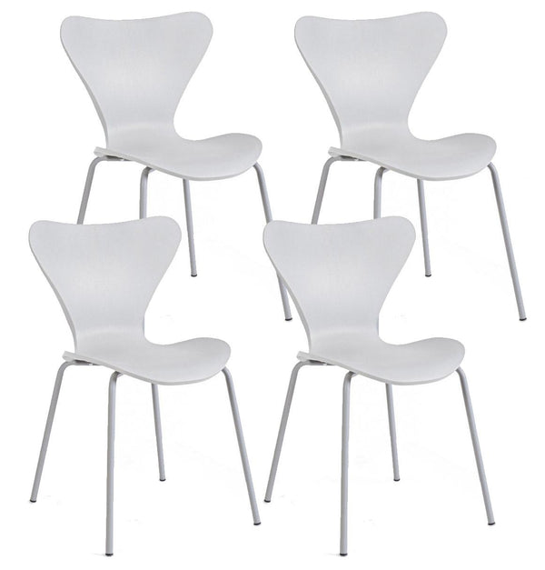 Set mit 4 Stühlen 50 x 49,5 x 82 cm aus hellgrauem Kunststoff acquista