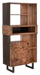 Libreria Mumbai 88x40x177 cm in Legno di Acacia e in Ferro Marrone e Nero