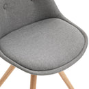 Set 2 Sedie Imbottite 48x56x87 cm in Tessuto  Grigie