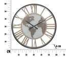 Orologio da Muro World Class Ø60x6 cm MDF e in Ferro Marrone