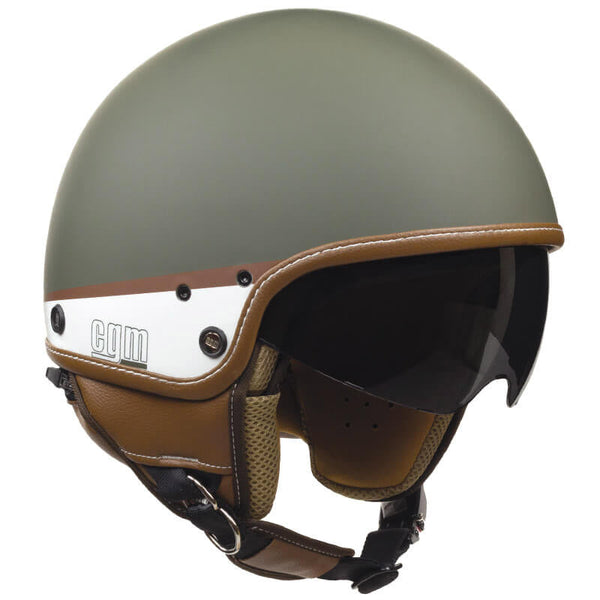 Demi-Jet Helm für Scooter CGM Granada 105G Matt Grün Verschiedene Größen sconto