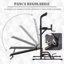 Stazione Fitness Multifunzione Pieghevole 98x220x229 cm in Acciaio Nera