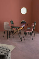 Set 4 Sedie 52,5x42,5x90 cm Irelia in Velluto Verde Scuro