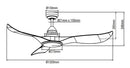 Ventilatore da Soffitto con 3 Pale e LED Ø132 cm 5 Velocità Martec Wave Bianco